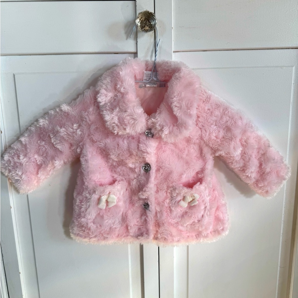 Pink faux fur jacket